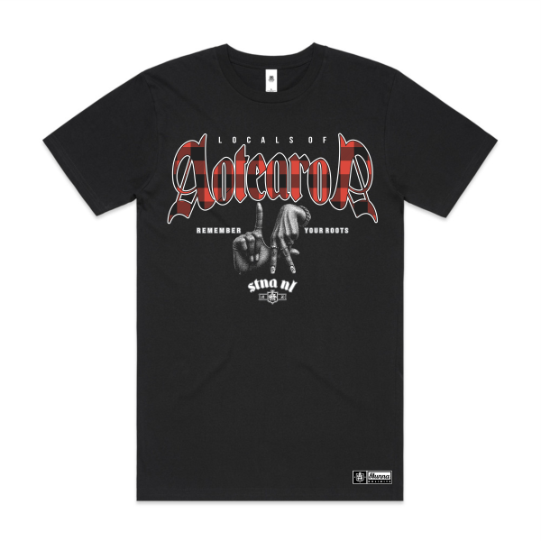 locals of Aotearoa on black tshirt