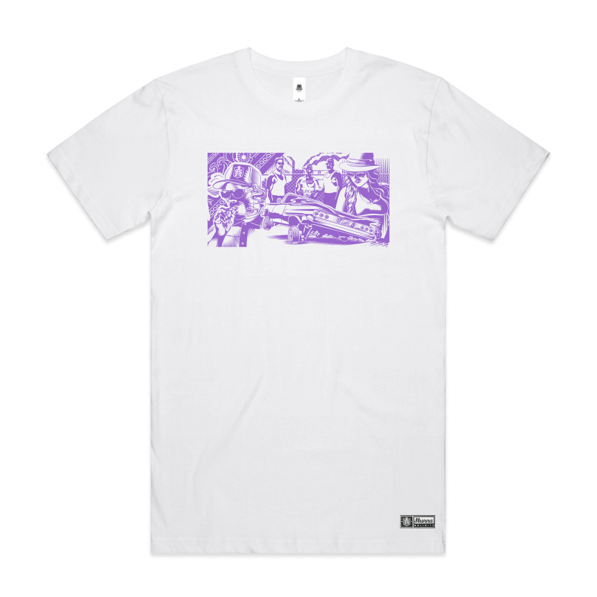 Vatos loco inspired ft Eazy E front print on white tshirt