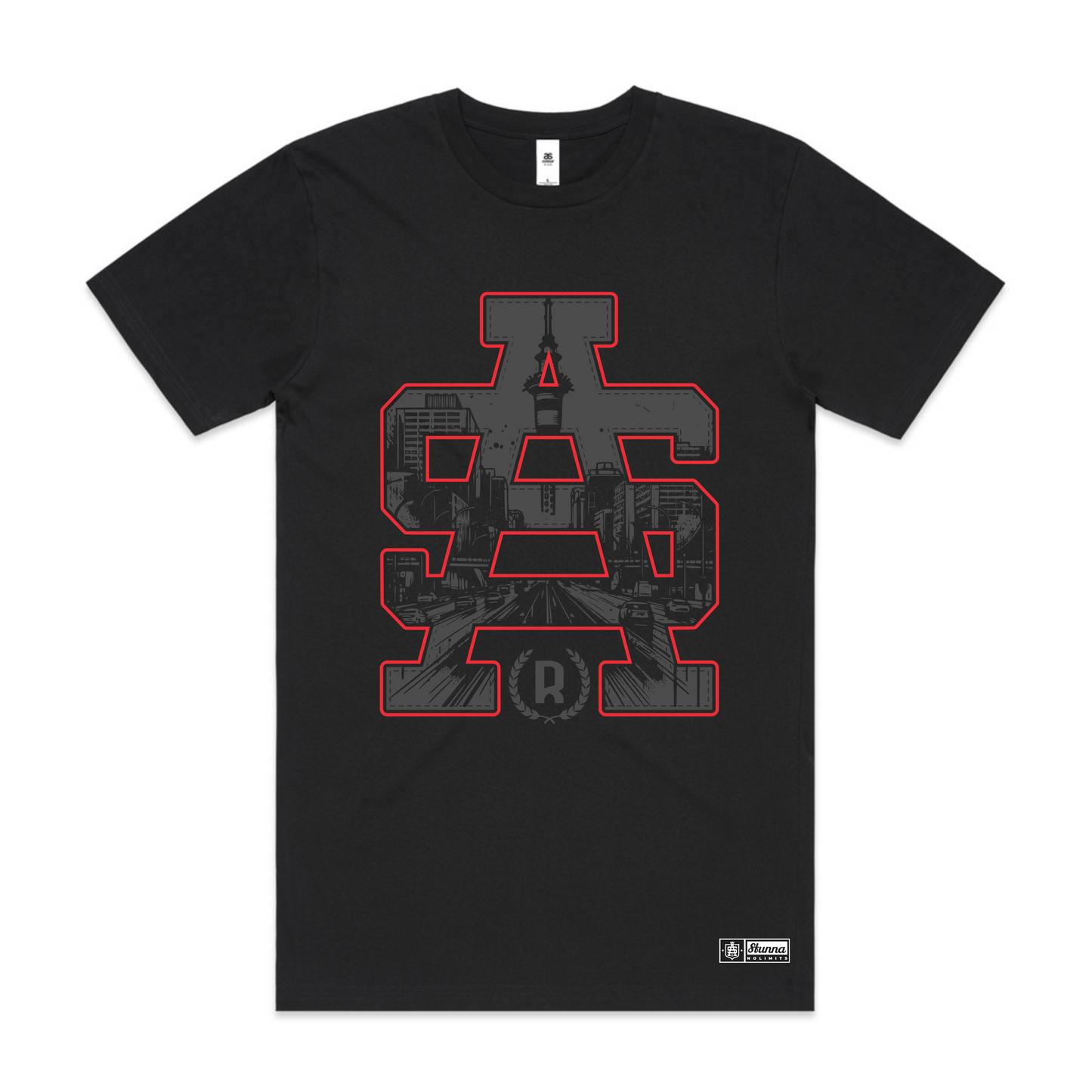 SA Skycity Auckland on black tshirt