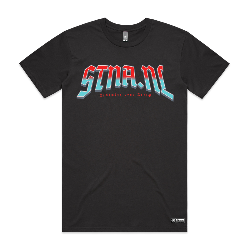 Rockstar inspired font - front location on black tshirt