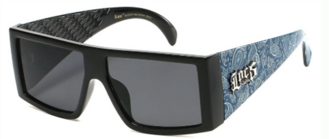 Locs sunglasses in black front view side angle