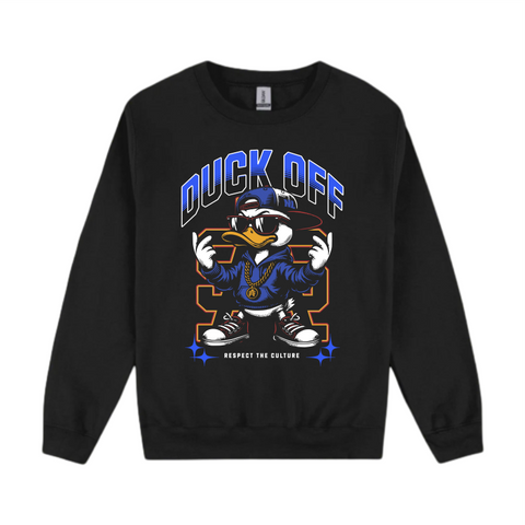 SA Duck off crew - front location on black crew