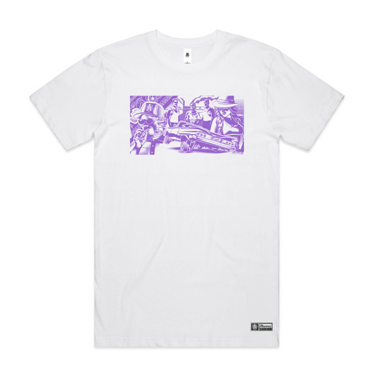 Vatos loco inspired ft Eazy E front print on white tshirt
