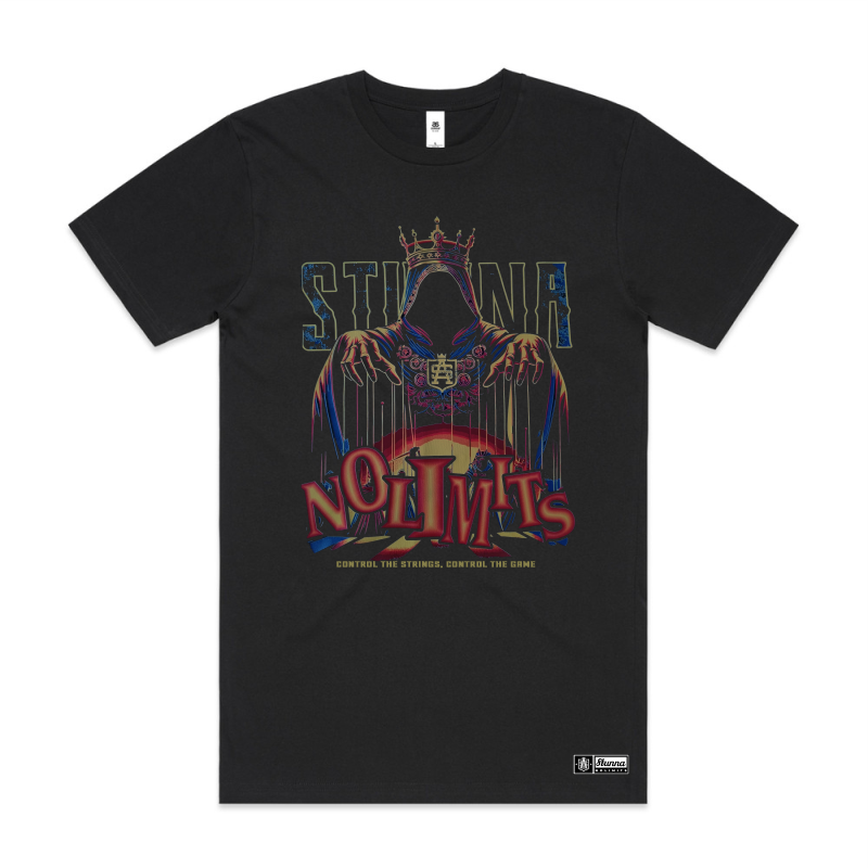 Puppet master design, front location on black tshirt