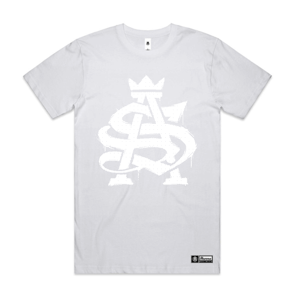 White tshirt with SA White print