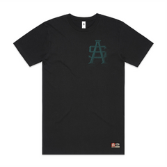 SA logo front print on black tshirt