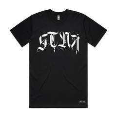 Front printed stna on black tshirt