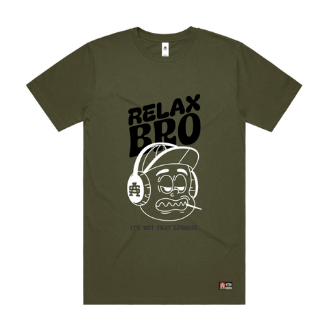 Green Bro t-shirt with graphic design and text on a white background