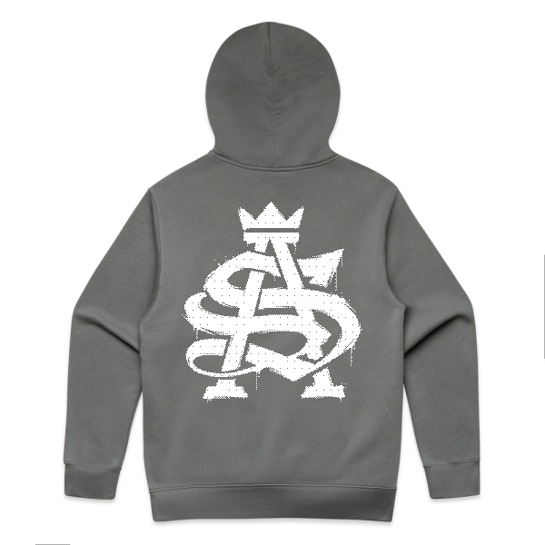 Shadow colour relax hood with large SA oldschool logo in white