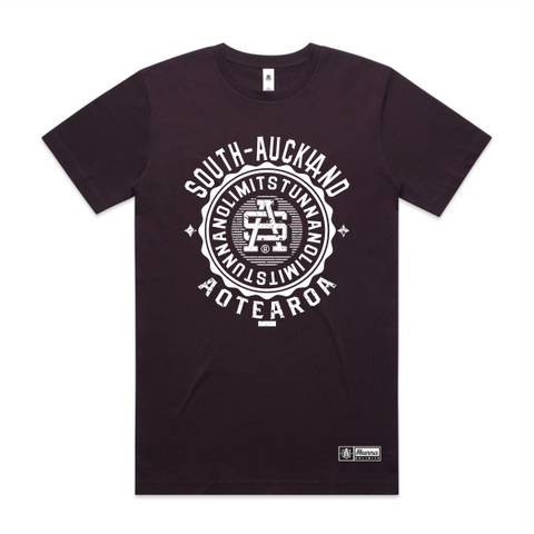 version 3 south akl on plum colour tshirt