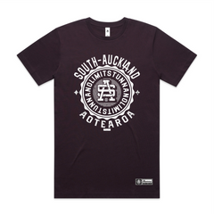 version 3 south akl on plum colour tshirt