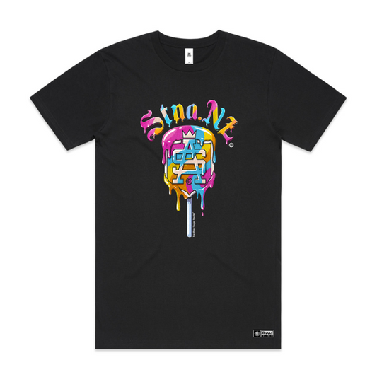 Black t-shirt with colorful SA Candy 